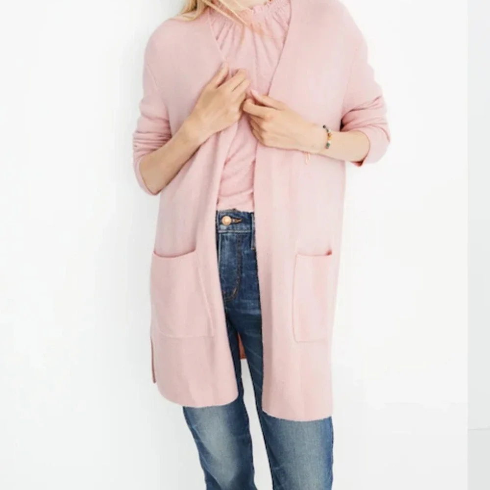 Madewell Kent Cardigan Cosiest Yarn Knit‎ Long Line Oatmeal Beige G9611 Small S